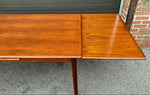 REFINISHED Danish Mid Century Modern Teak Table Draw Leaf,  55
