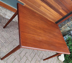REFINISHED Danish Mid Century Modern Teak Table Draw Leaf, 52