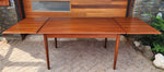REFINISHED Danish Mid Century Modern Teak Table Draw Leaf, 52