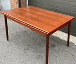 REFINISHED Danish Mid Century Modern Teak Table Draw Leaf,  55