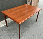 REFINISHED Danish Mid Century Modern Teak Table Draw Leaf,  55