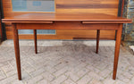 REFINISHED Danish Mid Century Modern Teak Table Draw Leaf, 52