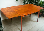REFINISHED Danish Mid Century Modern Teak Table Draw Leaf 45