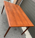REFINISHED Danish Mid Century Modern Teak Table Draw Leaf,  55