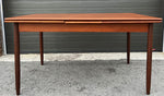 REFINISHED Danish Mid Century Modern Teak Table Draw Leaf,  55
