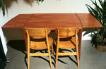 REFINISHED Danish Mid Century Modern Teak Table Draw Leaf 45