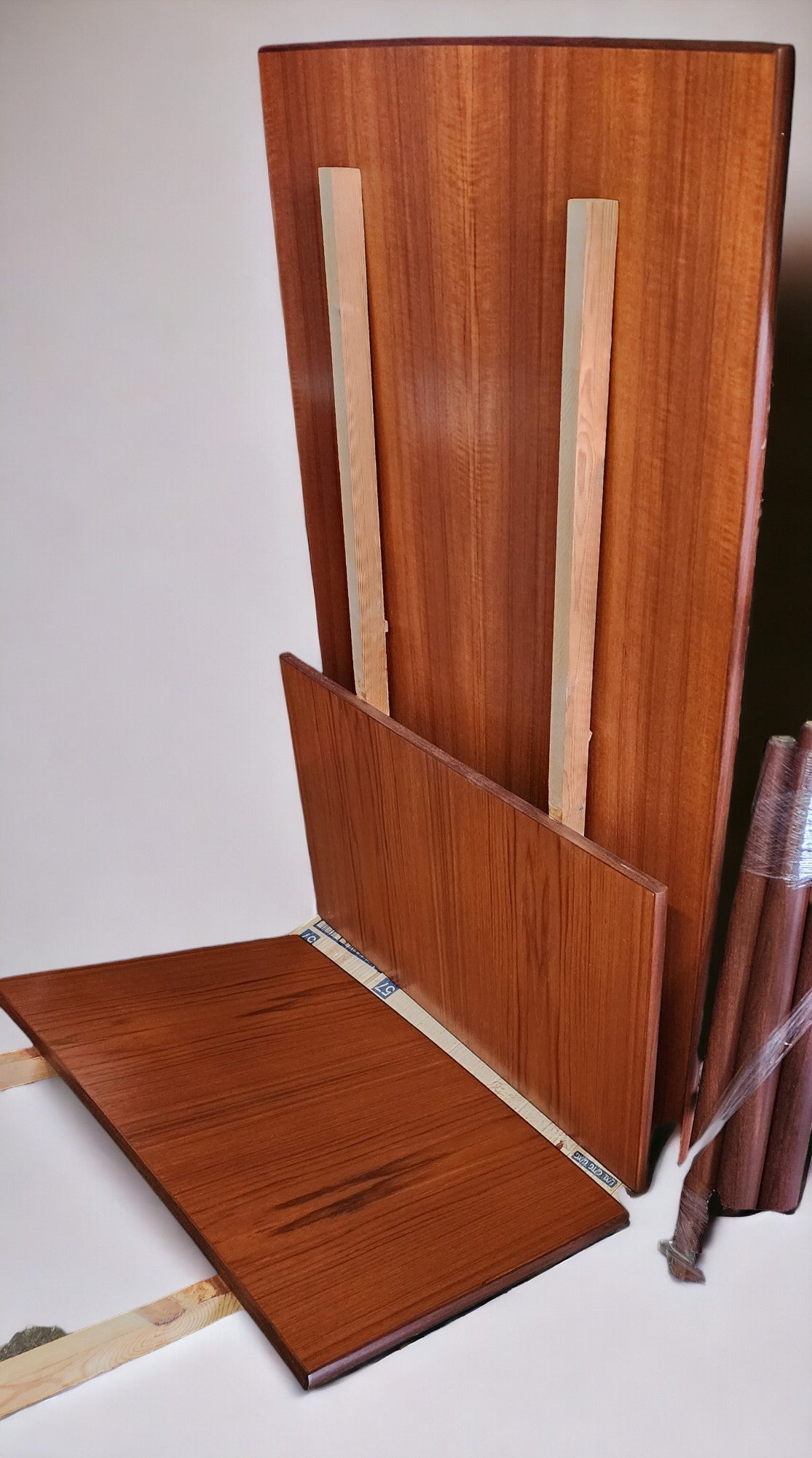 REFINISHED Danish Mid Century Modern Teak Table Draw Leaf 51