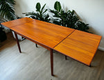 REFINISHED Danish Mid Century Modern Teak Table Draw Leaf 51