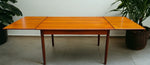 REFINISHED Danish Mid Century Modern Teak Table Draw Leaf 51