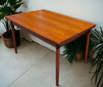REFINISHED Danish Mid Century Modern Teak Table Draw Leaf 51