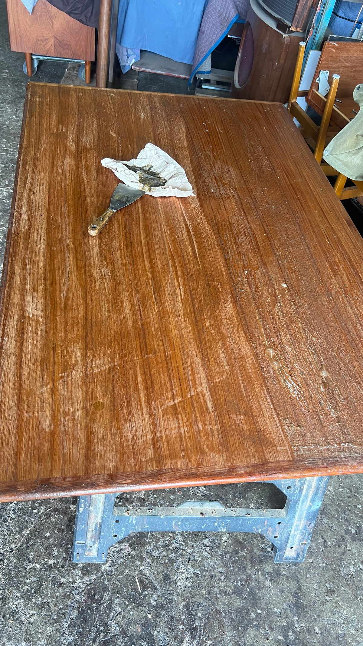 REFINISHED Danish Mid Century Modern Teak Draw Leaf Table 55