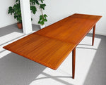 REFINISHED Danish Mid Century Modern Teak Draw Leaf Table 55