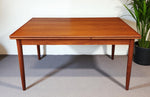 REFINISHED Danish Mid Century Modern Teak Draw Leaf Table 55