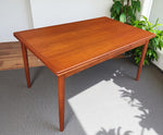 REFINISHED Danish Mid Century Modern Teak Draw Leaf Table 55