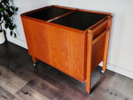 RESTORED Danish MCM Teak Extending Bar Trolley by Niels Erik Glasdam Jensen 2