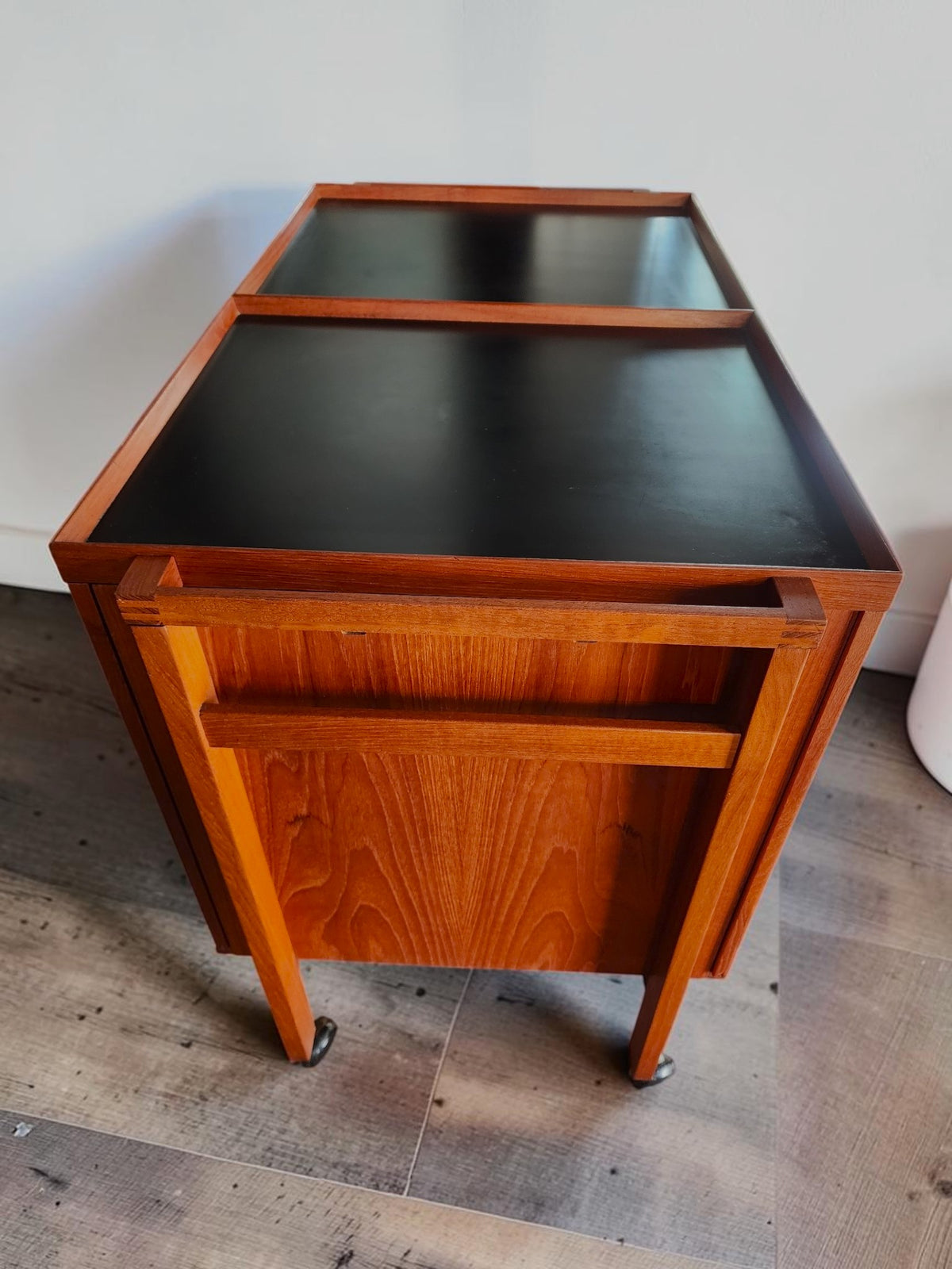 RESTORED Danish MCM Teak Extending Bar Trolley by Niels Erik Glasdam Jensen