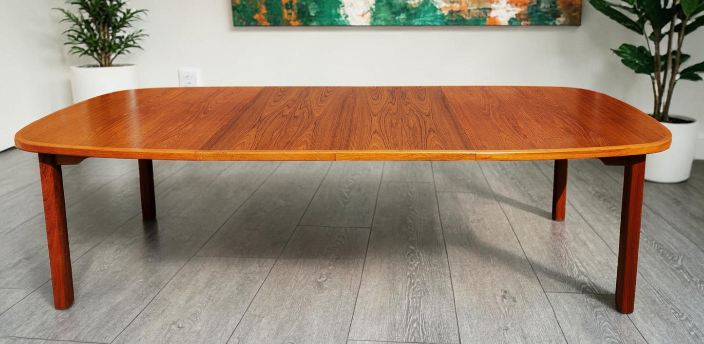 RESTORED Danish MCM Teak Table w 2 Leaves 63"-101" & 6 Chairs
