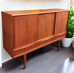 REFINISHED Danish MCM Teak Highboard by EW Bach for Sejling Skabe 65