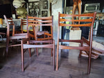 Choose Fabric***6 REFINISHED Danish Mid Century Modern Teak Chairs Ladder Back 13