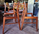 Choose Fabric***6 REFINISHED Danish Mid Century Modern Teak Chairs Ladder Back 2