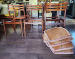Choose Fabric***6 REFINISHED Danish Mid Century Modern Teak Chairs Ladder Back 4