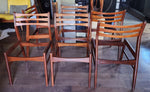 Choose Fabric***6 REFINISHED Danish Mid Century Modern Teak Chairs Ladder Back 6