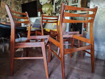 Choose Fabric***6 REFINISHED Danish Mid Century Modern Teak Chairs Ladder Back 7