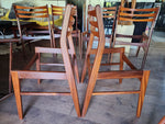 Choose Fabric***6 REFINISHED Danish Mid Century Modern Teak Chairs Ladder Back 9