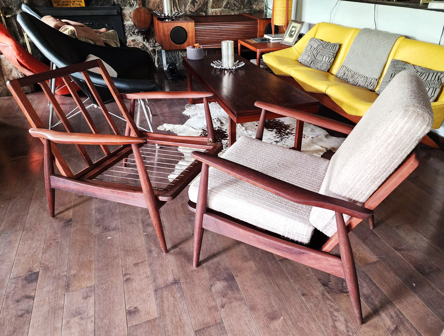 REFINISHED Danish Mid Century Modern Teak Lounge Chair will get NEW CUSHIONS