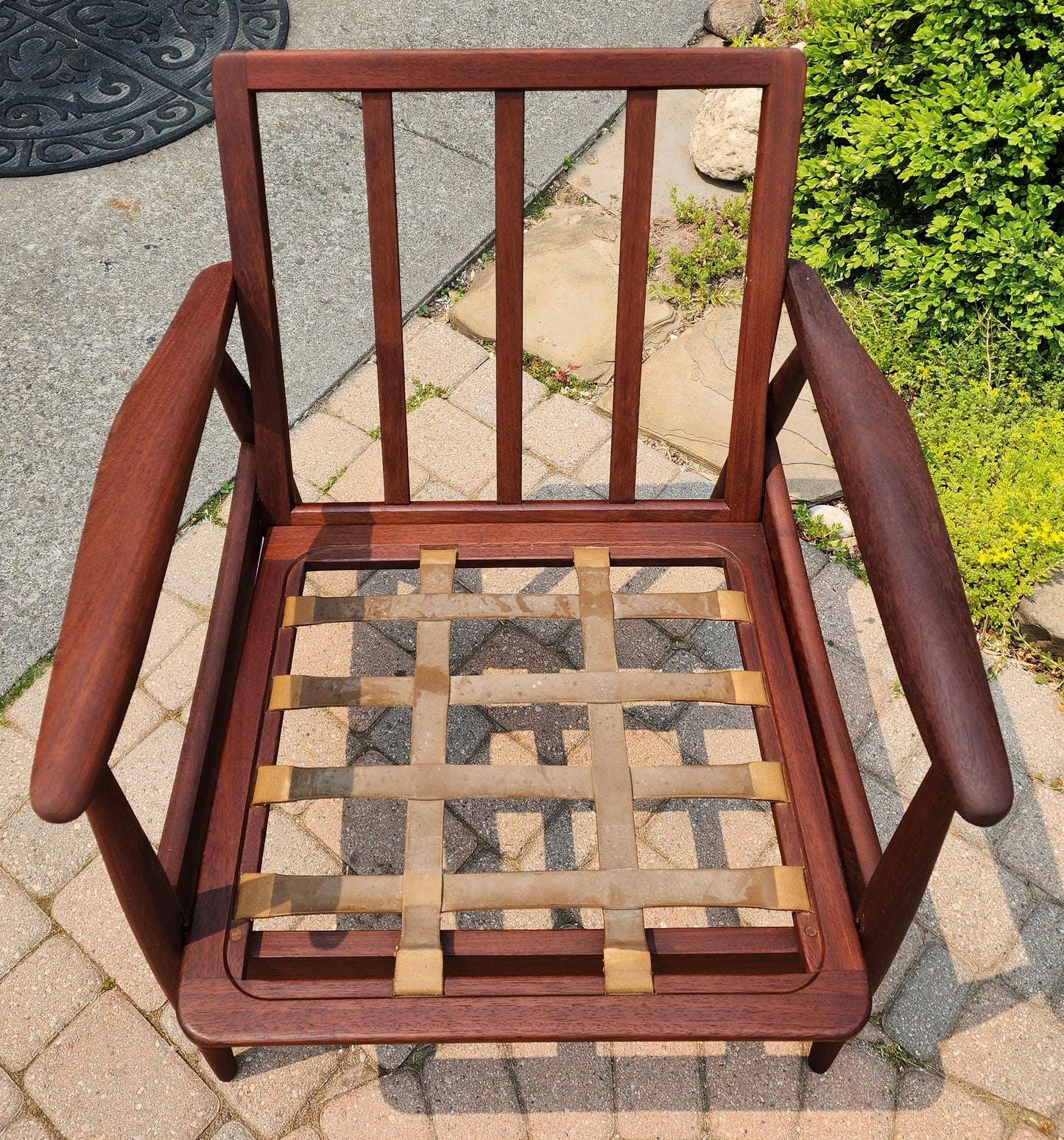 REFINISHED Danish Mid Century Modern Teak Lounge Chair will get NEW CUSHIONS