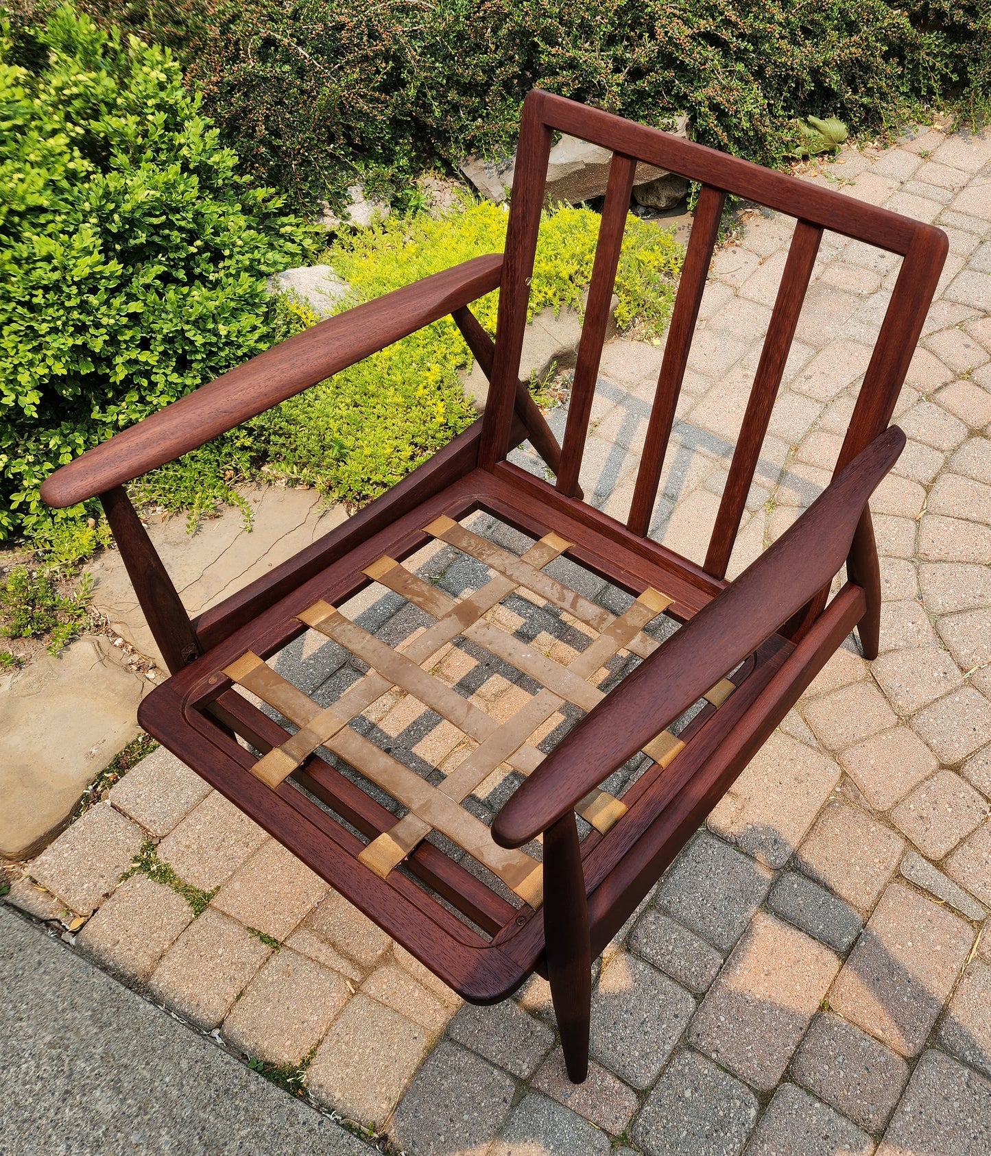 REFINISHED Danish Mid Century Modern Teak Lounge Chair will get NEW CUSHIONS