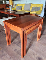 REFINISHED Danish Mid Century Modern 3 Teak Nesting / Accent Tables 10