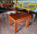 REFINISHED Danish Mid Century Modern 3 Teak Nesting / Accent Tables 2