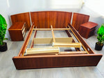 REFINISHED Danish MCM Queen Teak Bed w Nightstands & Storage by Uldum 11
