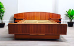 REFINISHED Danish MCM Queen Teak Bed w Nightstands & Storage by Uldum 6