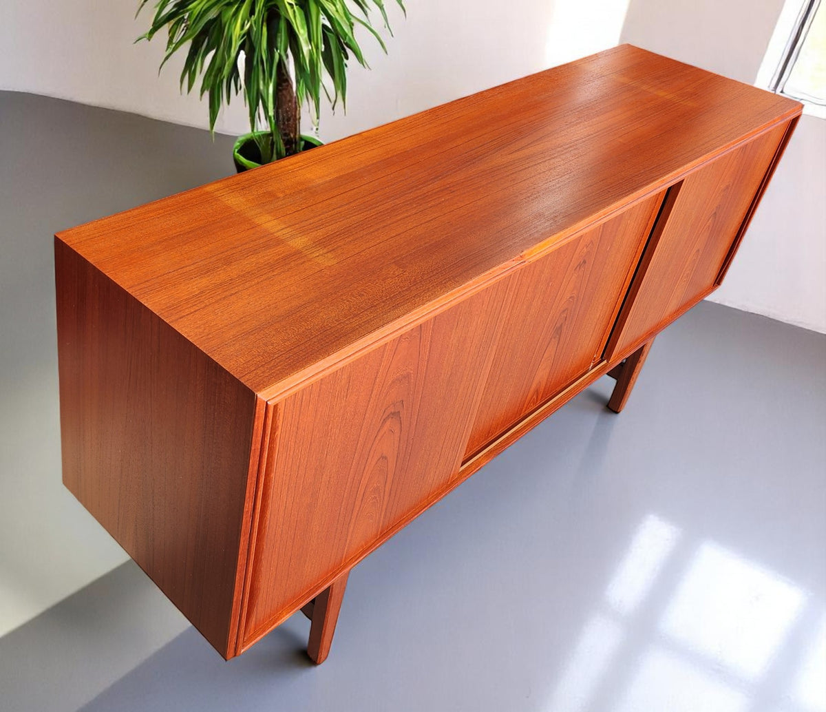 REFINISHED Danish Mid Century Modern Teak Sideboard by E.W. Bach 65