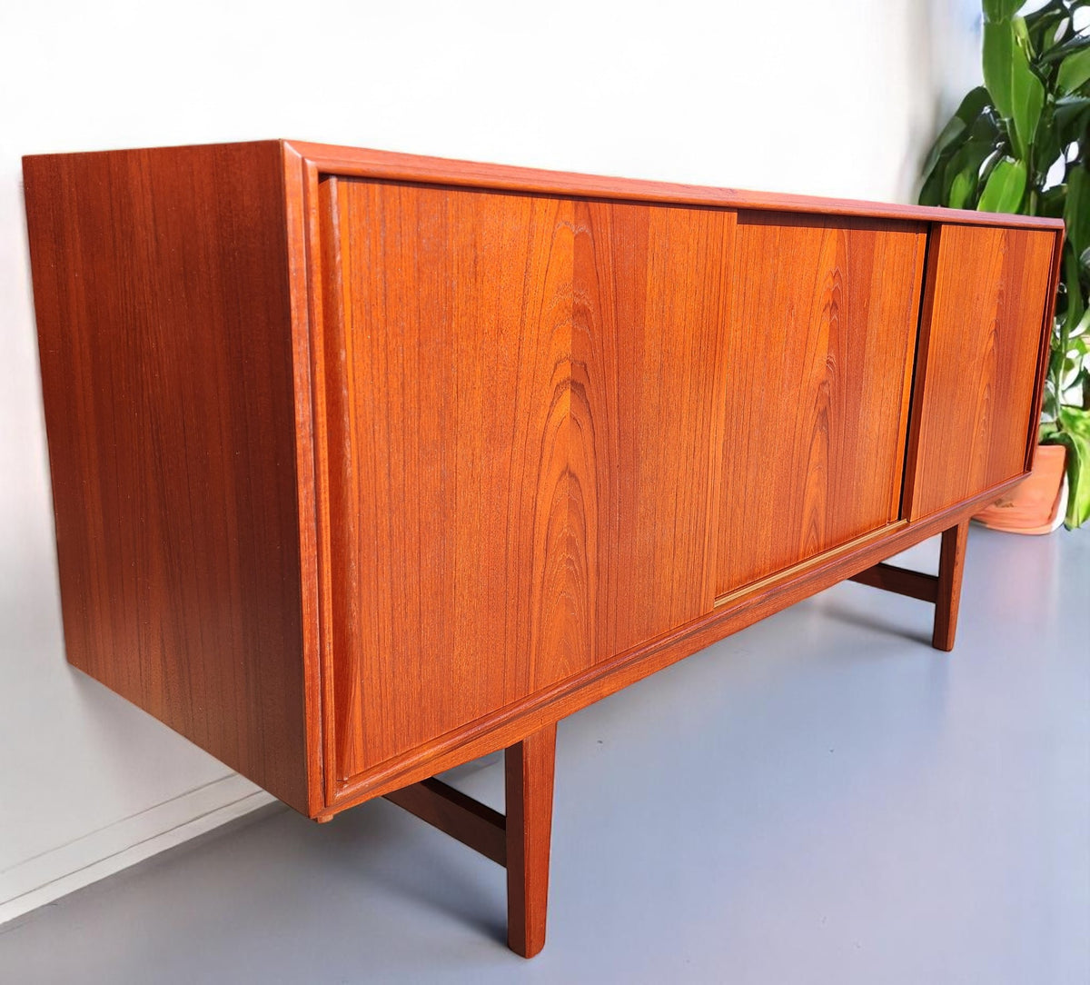 REFINISHED Danish Mid Century Modern Teak Sideboard by E.W. Bach 65
