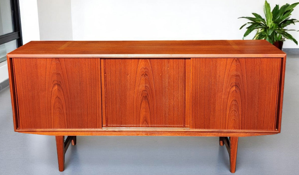 REFINISHED Danish Mid Century Modern Teak Sideboard by E.W. Bach 65