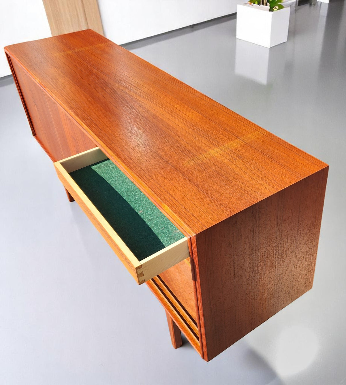 REFINISHED Danish Mid Century Modern Teak Sideboard by E.W. Bach 65