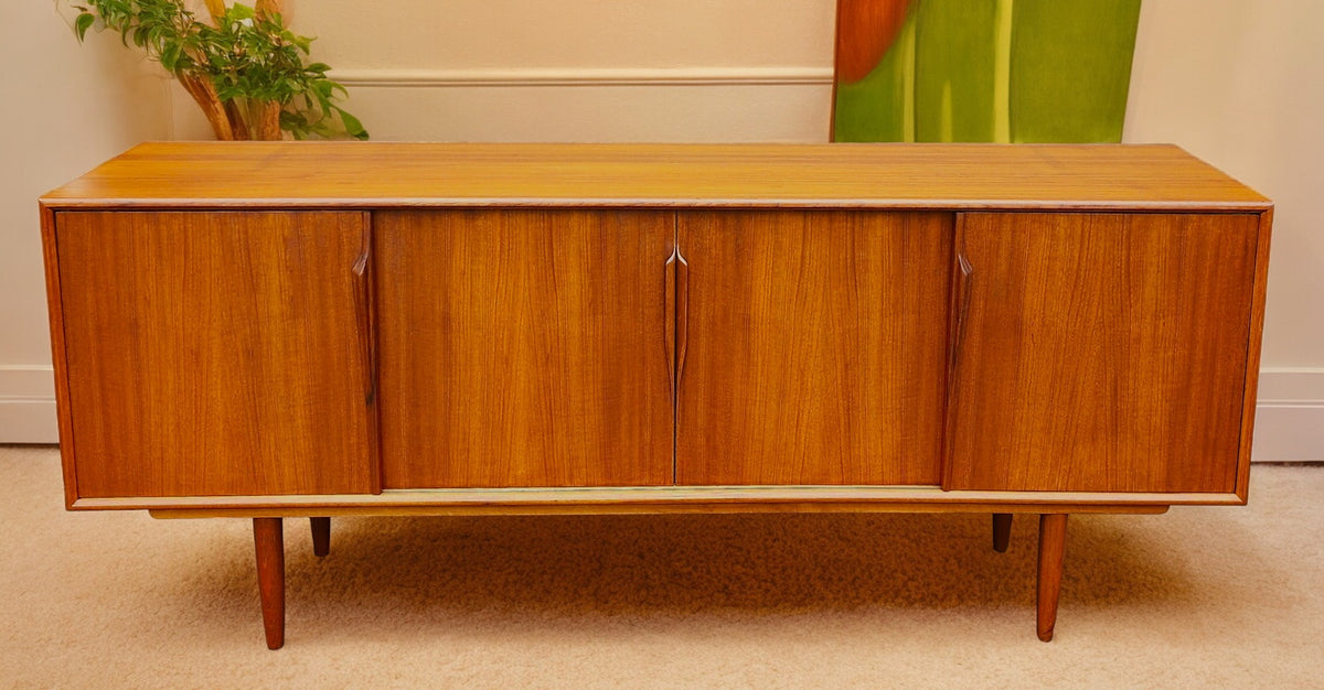 REFINISHED Danish Mid Century Modern Teak Sideboard by Gunni Omann 79