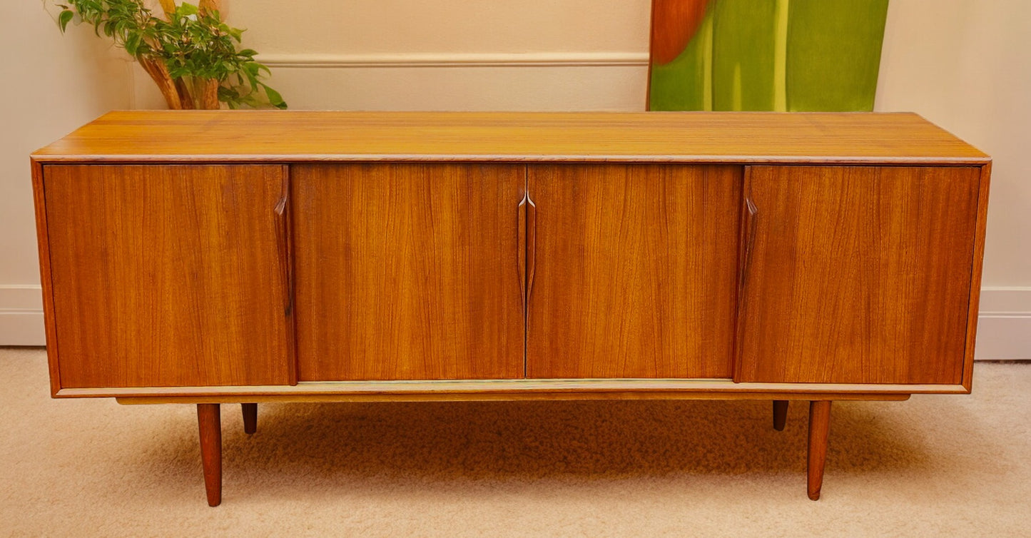 REFINISHED Danish Mid Century Modern Teak Sideboard by Gunni Omann 79"