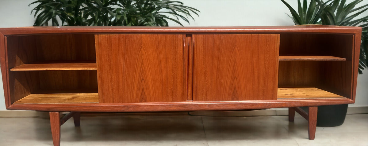 REFINISHED Danish Mid Century Modern Teak Sideboard by Gunni Omann for ACO, 95