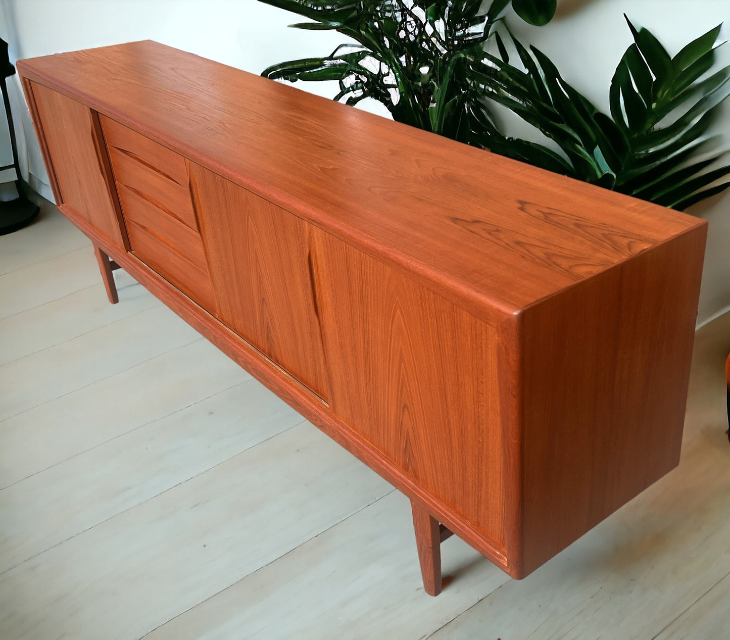 REFINISHED Danish Mid Century Modern Teak Sideboard by Gunni Omann for ACO, 95"