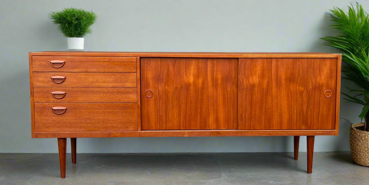 REFINISHED Danish Mid Century Teak Sideboard by Kai Kristiansen 71