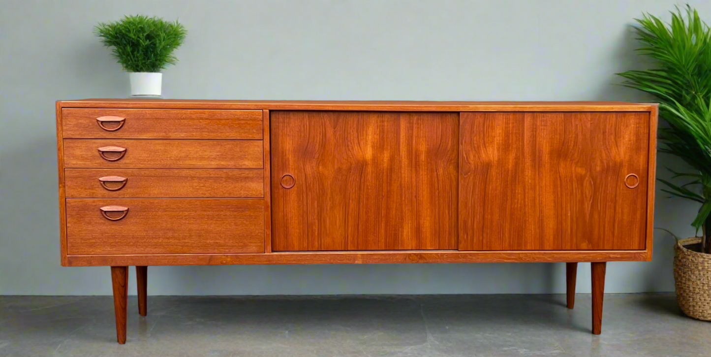 REFINISHED Danish Mid Century Teak Sideboard by Kai Kristiansen 71"