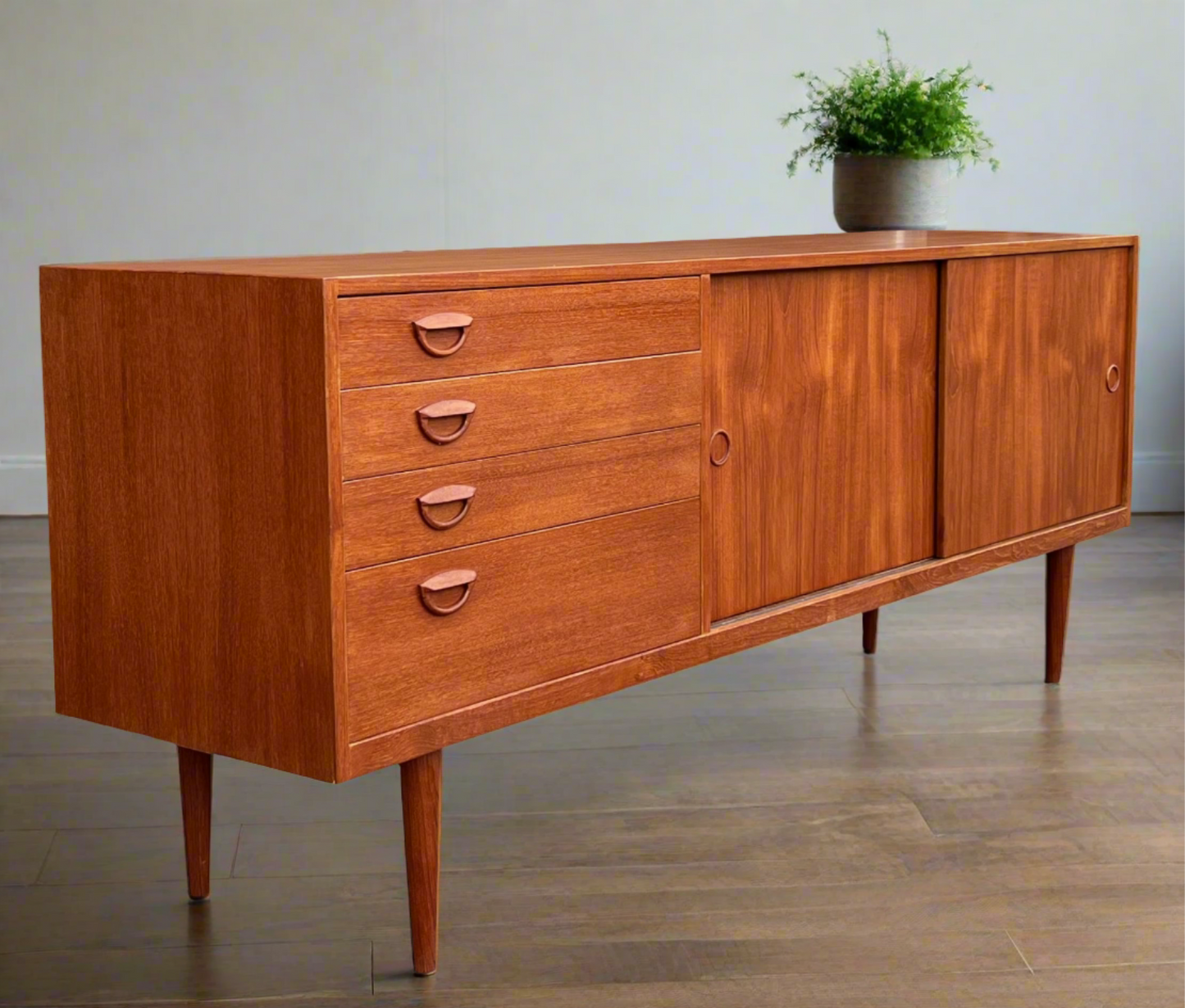 REFINISHED Danish Mid Century Teak Sideboard by Kai Kristiansen 71"