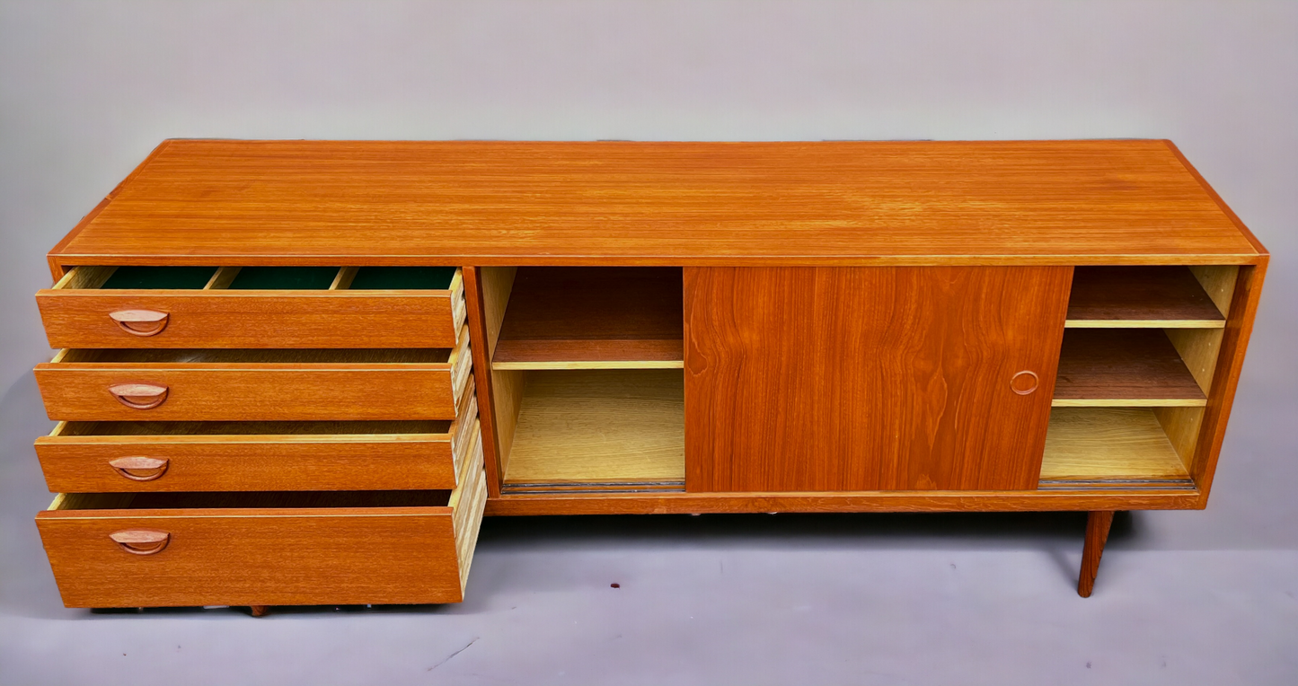 REFINISHED Danish Mid Century Teak Sideboard by Kai Kristiansen 71"