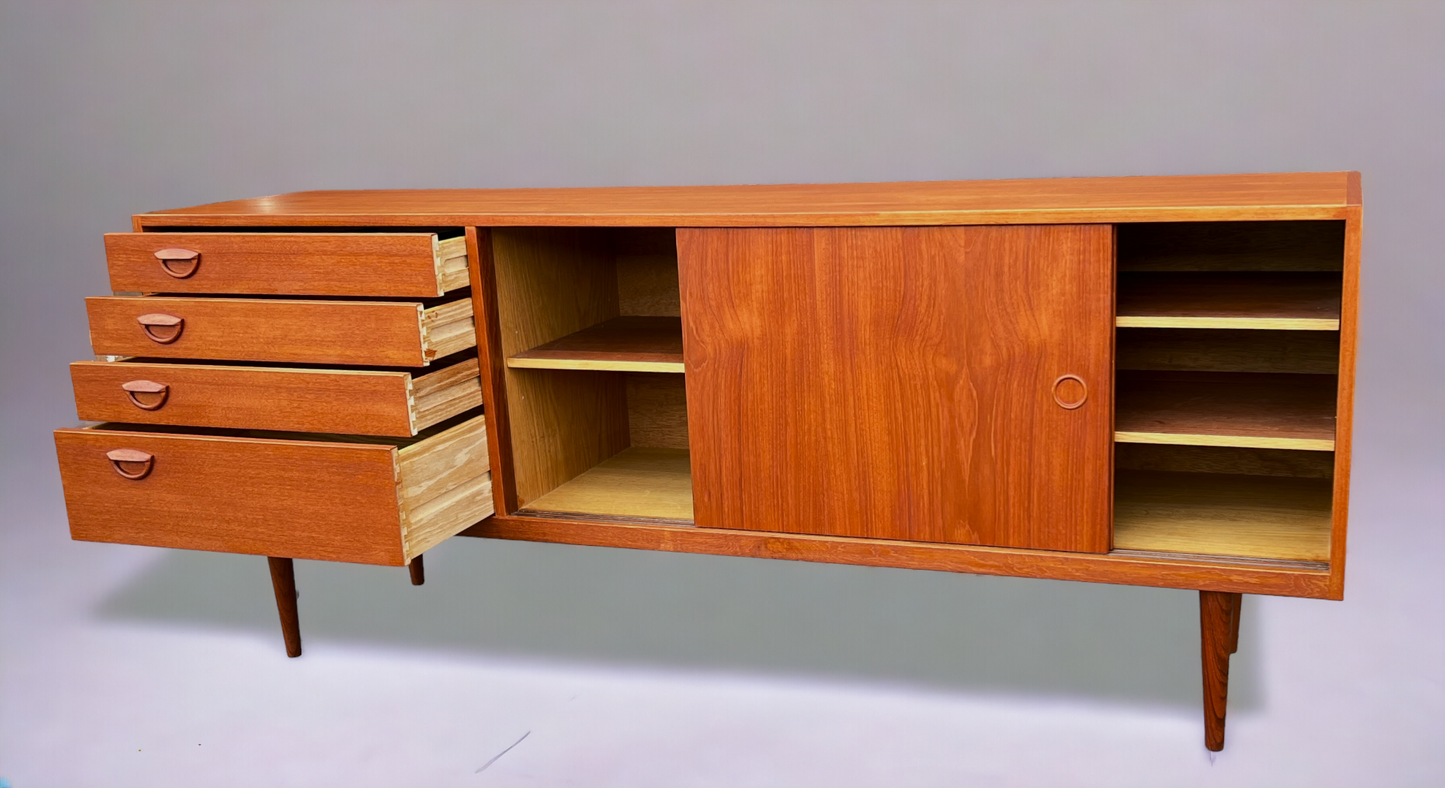 REFINISHED Danish Mid Century Teak Sideboard by Kai Kristiansen 71"