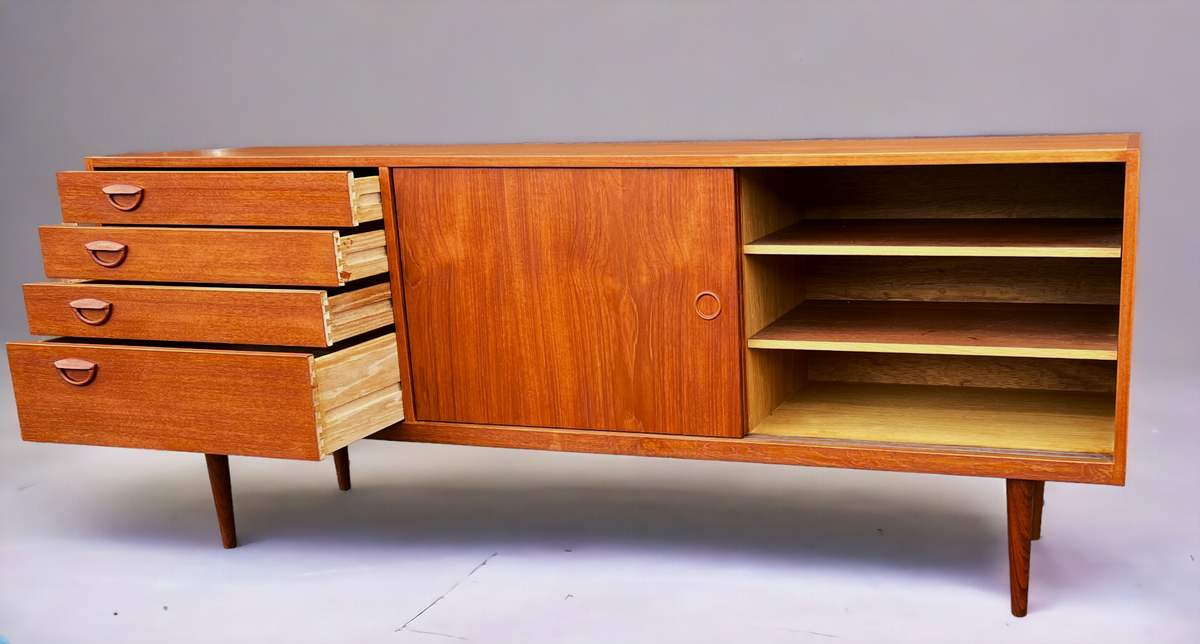REFINISHED Danish Mid Century Teak Sideboard by Kai Kristiansen 71
