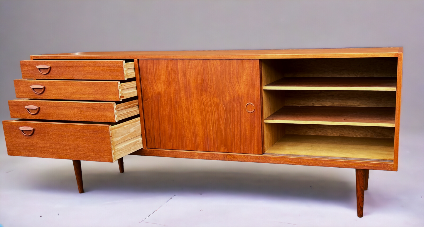 REFINISHED Danish Mid Century Teak Sideboard by Kai Kristiansen 71"